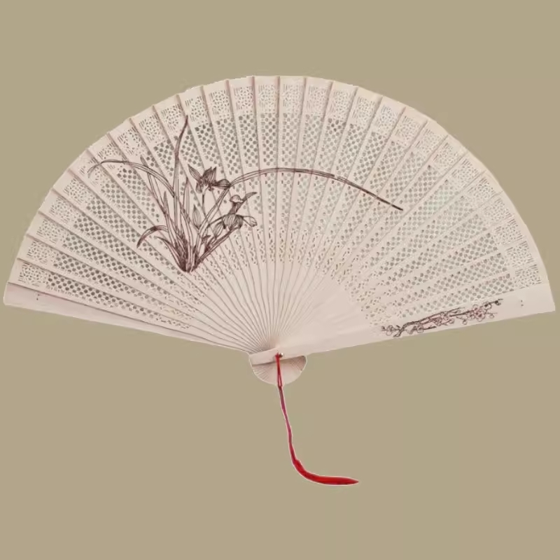 婚紗攝影古裝道具黑色水墨畫梅花扇子中國風文藝女扇寫真拍照折扇|影棚