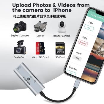 iPhone蘋果MFi認證手機typec多合一USB盤高速OTG萬能SD轉換讀卡器