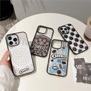 CASETI聯名奧利奧餅干OREO14Pro手機殼適用iphone13個性藝術家蘋果14亞克力12牛奶網紅新款11男女全包防摔套