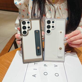 簡約純色矽膠腕帶適用三星a55手機殼a15/a16/a25/a35創意手腕帶a53/a54防摔軟a14/a24/a34保護套a23/a13/a05s