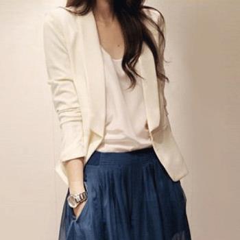 EMILY ASIA西裝女短款外套2023春裝新款韓版OL氣質時尚職業白西服