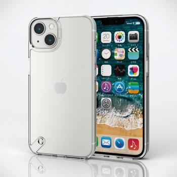 日本elecom宜麗客iPhone13 promax抗沖擊透明手機殼TPU簡約蒼嶺綠