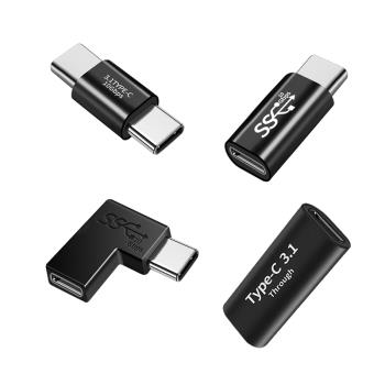 適用雙Type-c母頭轉換器充電數據線USB-C雷電3接口10Gbps轉接頭usb3.1gen2公tpc公母頭Typec母口tpyec