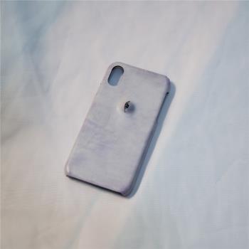 HEAT手工牛皮眼睛薰衣草紫適用于手機殼iphone14pro皮套14promax