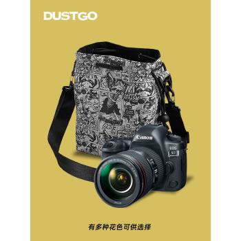 DUSTGO束口相機袋適用佳能5D4尼康D850鏡頭袋微單A9A7攝影包攝影器材包便攜休閑防震防刮無人機收納包