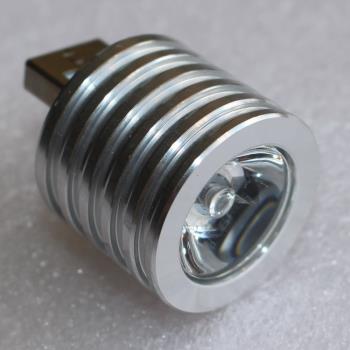 鋁合金1-3w USB LED燈頭 射燈移動電源強光手電筒白光藍光釣魚燈