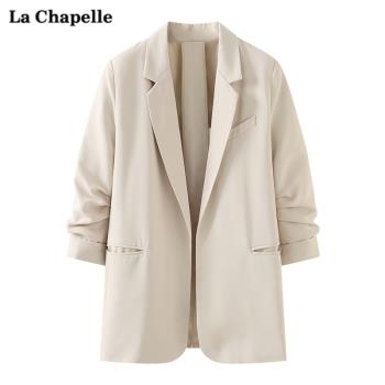 拉夏貝爾純色高級寬松西裝外套