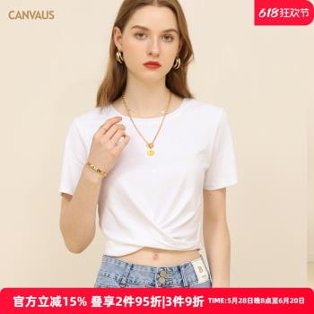 CANVAUS寬松設計感小眾上衣短袖
