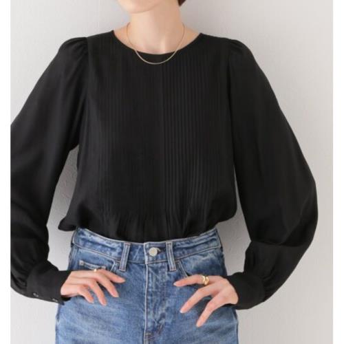 B社優雅LaT0talite輪廓顯得更纖細的別致褶皺 活躍日常體積袖襯衫