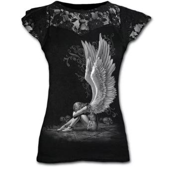 Plus Size Goth Graphic Lace T Shirts for Women Gothic Clothi