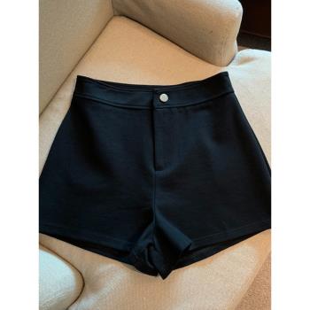 黑色牛仔超短褲子女夏季2023新款小個子高腰顯瘦辣妹緊身包臀熱褲
