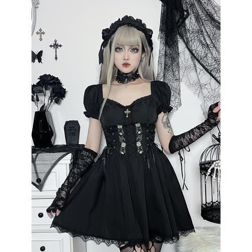 wannathis 哥特風薔薇洛麗塔公主裙女仆連衣裙女漫展cos服輕lo裙