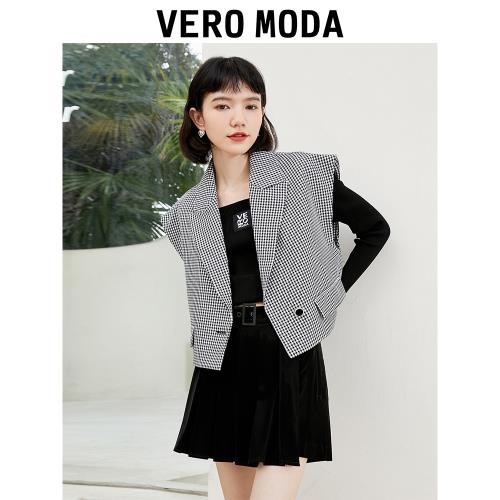 Vero Moda奧萊復古格紋圖案背心