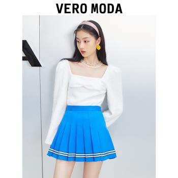 Vero Moda校園風條紋短裙貼布