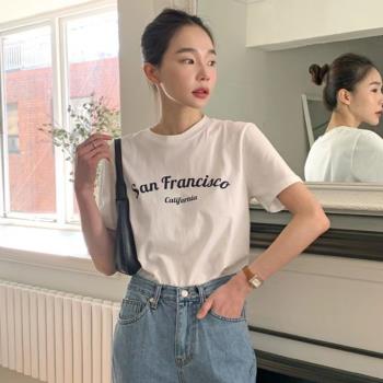 chic韓國T恤新款印花短袖上衣