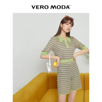 Vero Moda奧萊時尚條紋亮絲短褲