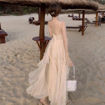 海邊度假沙灘裙女旅游連衣裙女裝紗裙穿搭云南拍照夏夏季青海出游