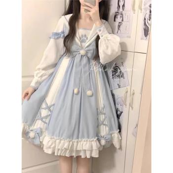洛麗塔學生寬松連衣裙特大碼女裝