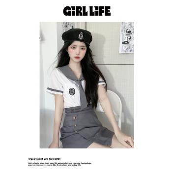 LIFE初代韓式短袖套裝修身制服