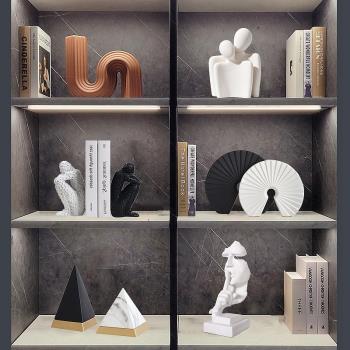 北歐創意擺件簡約現代抽象人物雕塑辦公室客廳電視柜酒柜軟裝飾品
