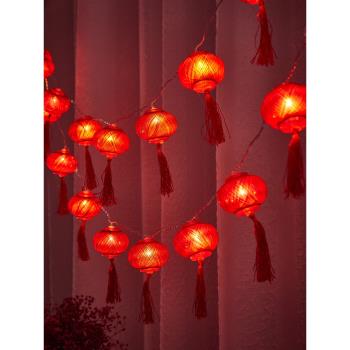 新年發光掛飾室內掛件2023led小紅燈籠元宵裝飾場景布置過年春節