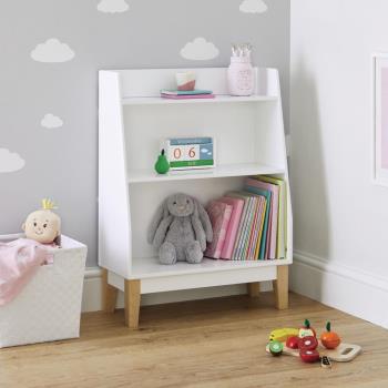 兒童書架簡易落地實木飄窗玩具書柜收納柜置物架家用繪本架白色