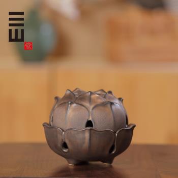 三山堂古蓮陶瓷家用盤香爐擺件家用室內蓮花薰香爐焚香爐供奉供佛
