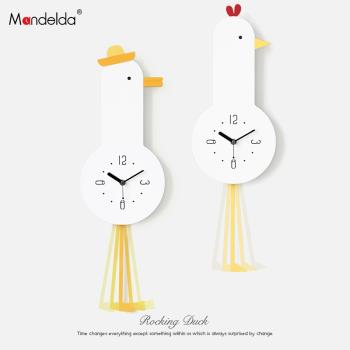 Mandelda時鐘表網紅掛鐘客廳家用時尚個性創意現代簡約掛墻免打孔