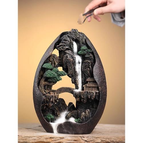 便攜式倒流香粒檀香熏香茶室書房佛堂凈化空氣天然香薰錐形裝飾