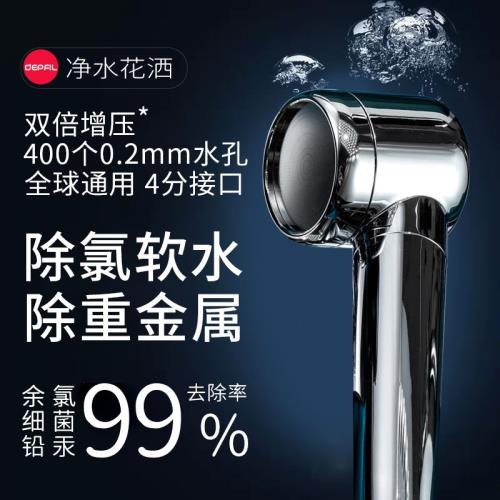 DEPFIL增壓過濾花灑泰國旅行便攜淋浴噴頭除氯凈水器留學英國通用