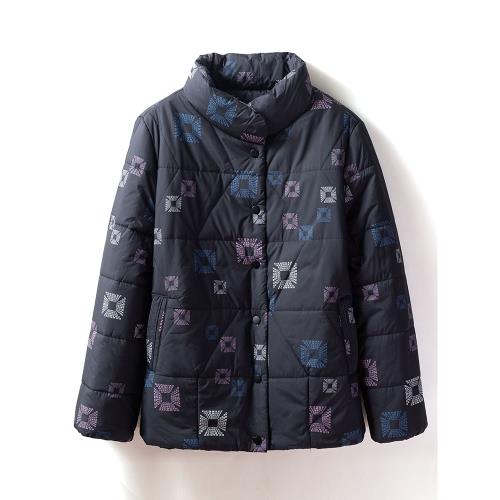 媽媽秋冬保暖棉襖中老年女裝立領柔軟棉服寬松休閑羽絨棉衣老奶奶