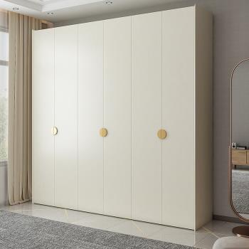簡約衣柜輕奢現代臥室家用組合柜白色四六平開一門到頂儲物大衣櫥