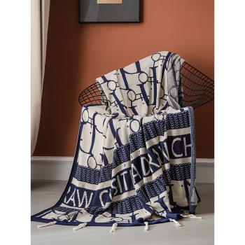 輕奢風沙發蓋巾高級感沙發坐墊客廳針織午睡休閑純棉多功能蓋毯