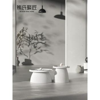 北歐小戶型塑料茶幾創意極簡輕奢現代簡約茶臺客廳家用圓形小茶桌