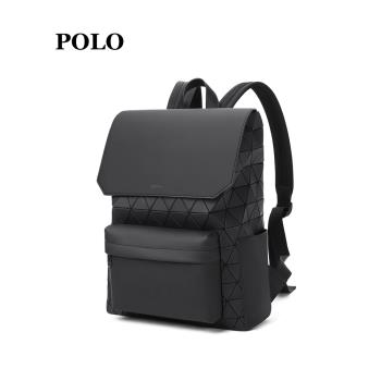 Polo潮牌ins超火幾何菱格雙肩包高級感時尚大容量背包男2021新款