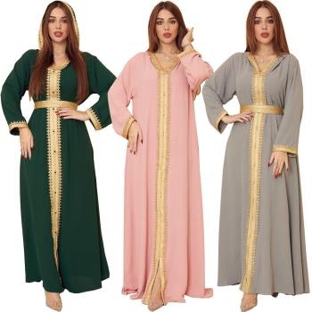 Dress中東阿拉伯印尼連衣裙亞麻