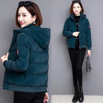 羽絨棉服女冬裝亮面免洗2023年新款棉衣小棉襖短款加厚麵包服外套
