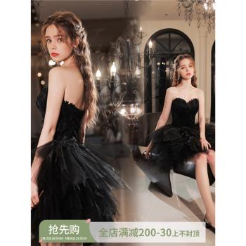 限時特賣羽毛走秀短裙小禮服舞臺