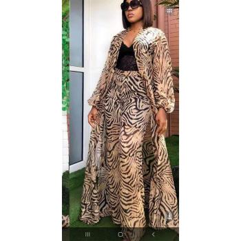 2021 New Fashion African Lady Chiffon Printed 3 Pieces Suits