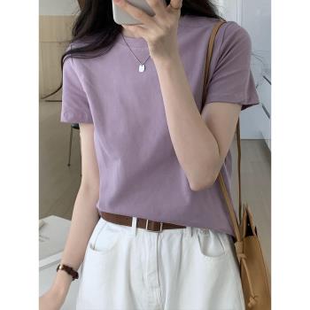 香芋紫ins風上衣T恤打底衫短袖