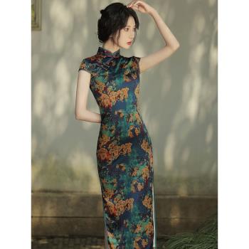 復古氣質長款老上海中國風旗袍