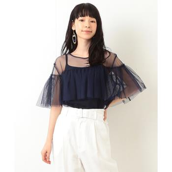 經典夏季日本短袖透視蕾絲上衣