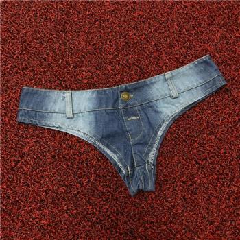 S-XXL Womens Shorts Sexy Low Waist Thong Denim Ultra Mini S
