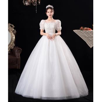 法式婚紗2025新款新娘主婚紗重工縫制奢華拖尾風夢幻顯瘦齊地105