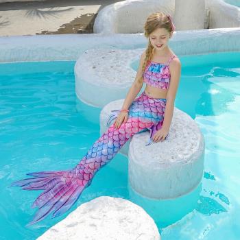 兒童美人魚尾巴套裝夏季小女孩人魚公主裙子女寶寶鮫人游泳衣新款