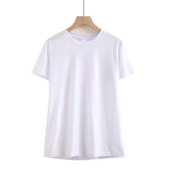2023夏季新款簡約上衣純色短袖T恤女小衫白色寬松百搭打底衫