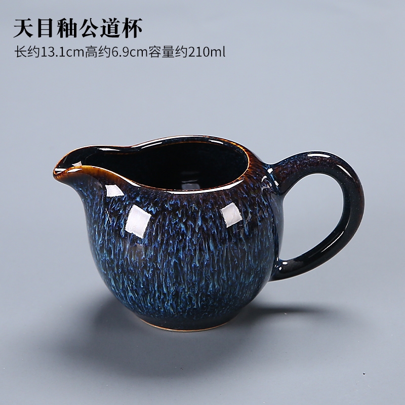 窯變藍盞茶壺鈞窯單壺陶瓷三才蓋碗中式泡茶器復古茶杯茶具單品|茶壺