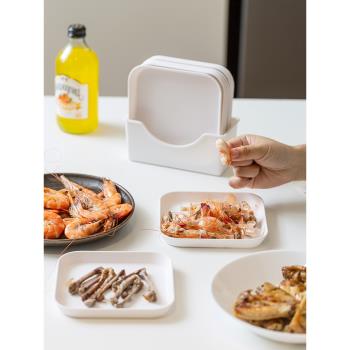 日式吐骨碟家用食品級高級 小清新盤子吐骨盤骨頭碟收納餐桌垃圾