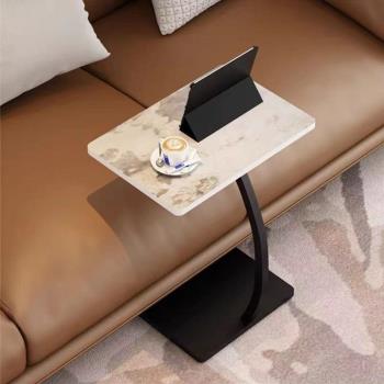 巖板方形小邊桌可移動沙發c型邊幾客廳輕奢大理石茶幾簡約角幾