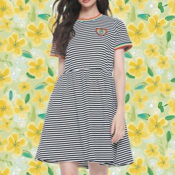 美單H0t t0pic條紋彩虹桃心搖滾街頭學生妹dollskill風口袋連衣裙